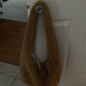 Brand New Anthropologie Tan furry hobo bag